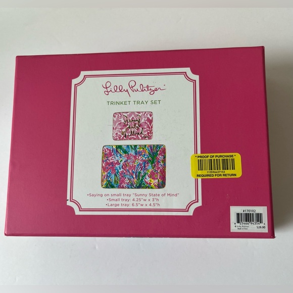 LILLY PULITZER TRINKET TRAY SET IN SEA FAN | SET OF 2 TRAYS | NEW IN BOX - Picture 7 of 9